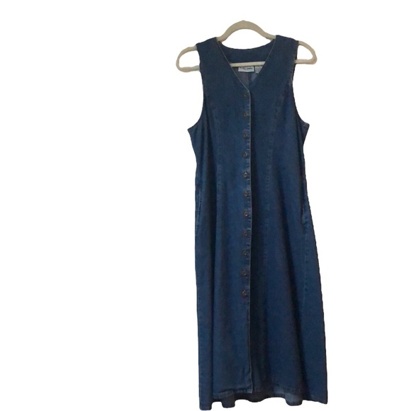 90’s Alfred Dunner Button Front Denim Dress - Picture 1 of 6